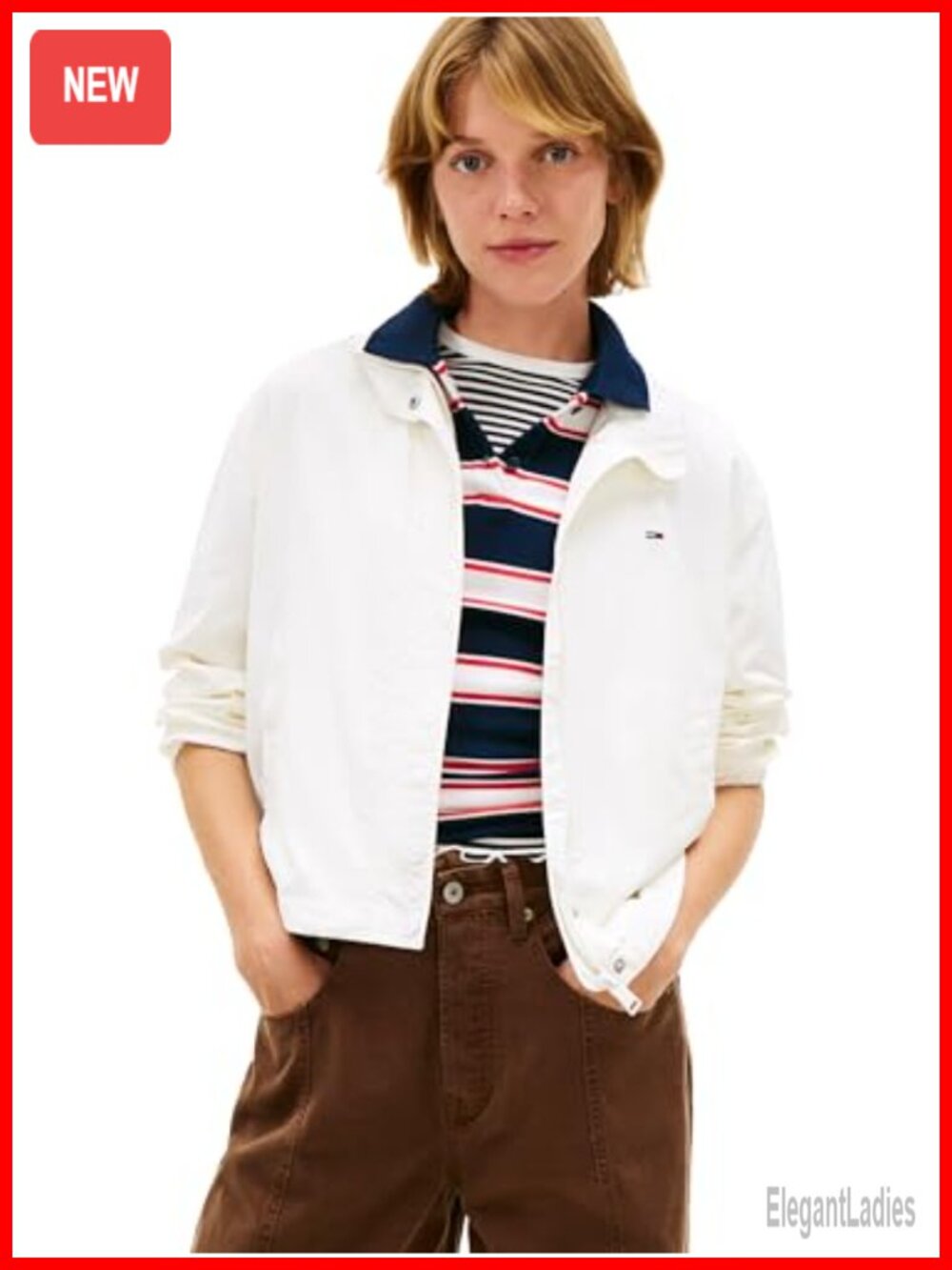 Lightweight Recycled Nylon Varsity Windbreaker Jacket Zip Up Funnel Neck